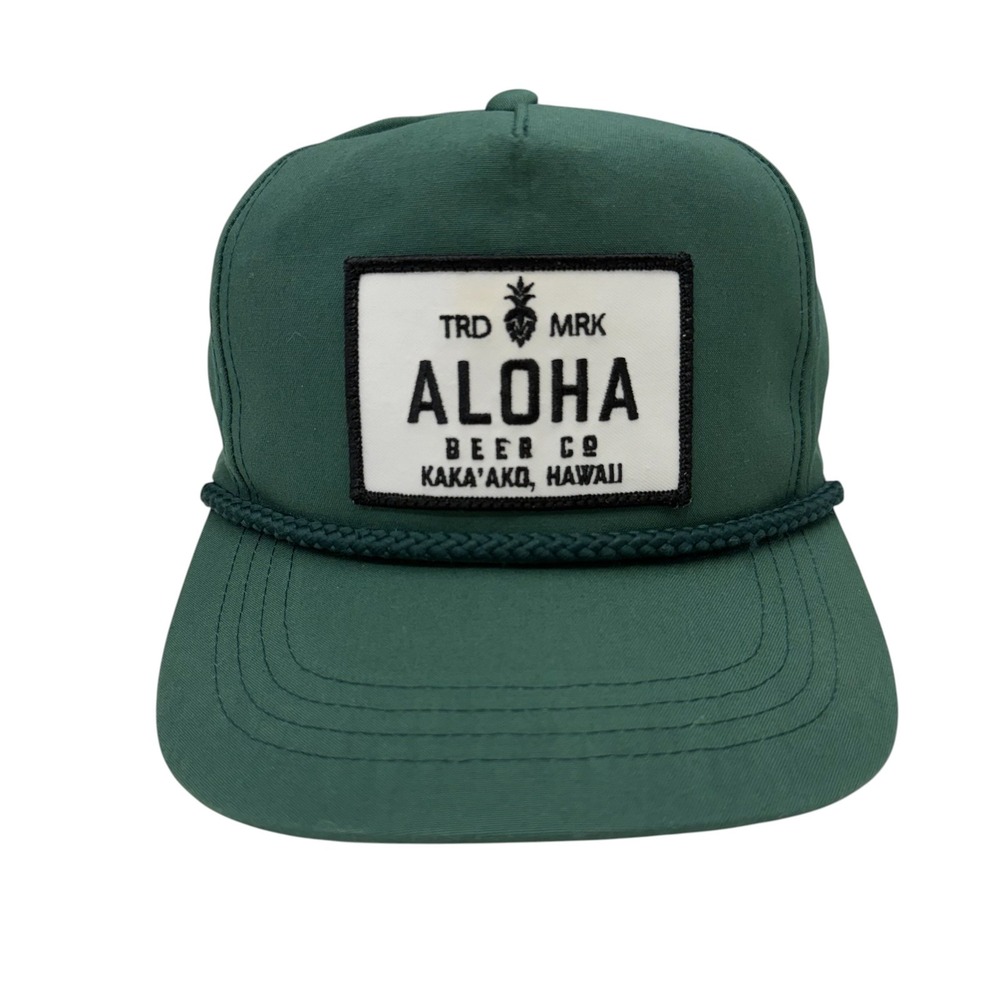 Aloha Beer Co Hat Green Rope Snapback Cap Hawaii Brewery Kakaako Patch Flat Bill